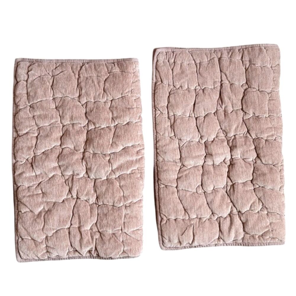 Pottery Barn Cozy Cloud Quilted Pillow Standard Size Sham Set Textured Cotton